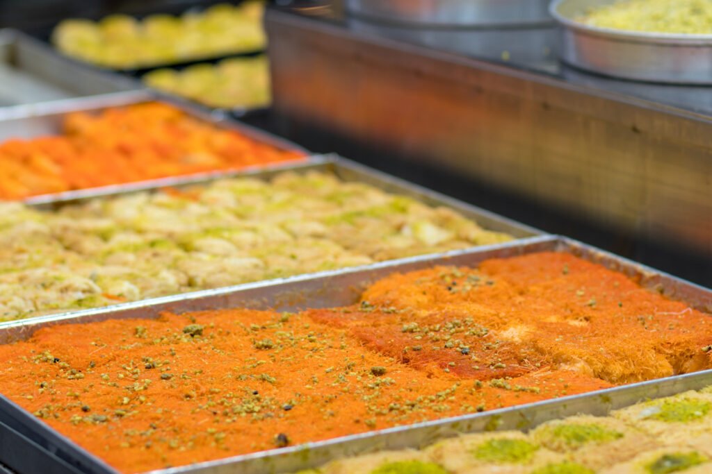 street food in jordan knafeh